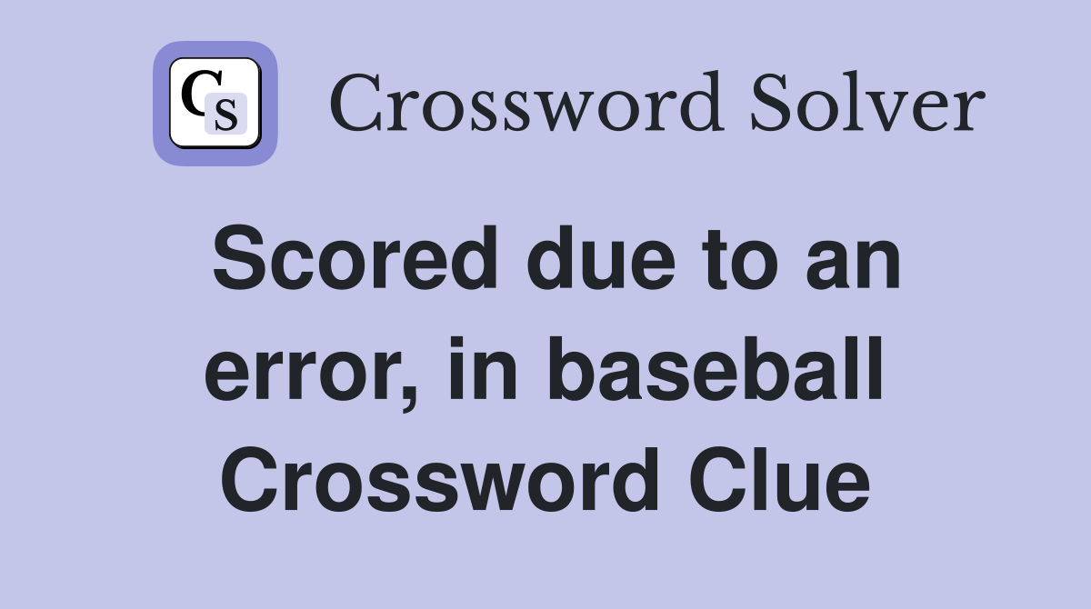 Error In Baseball